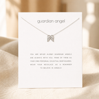 Guardian Angel Wings Necklace — Silver — White [autogen]