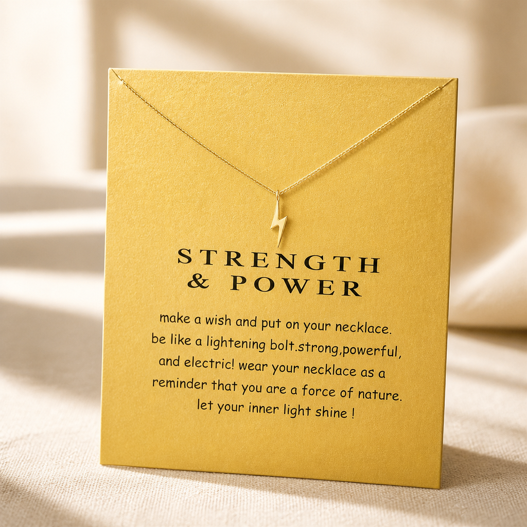 Bring the Thunder Lightning Bolt Necklace — Gold — Bronze [autogen]