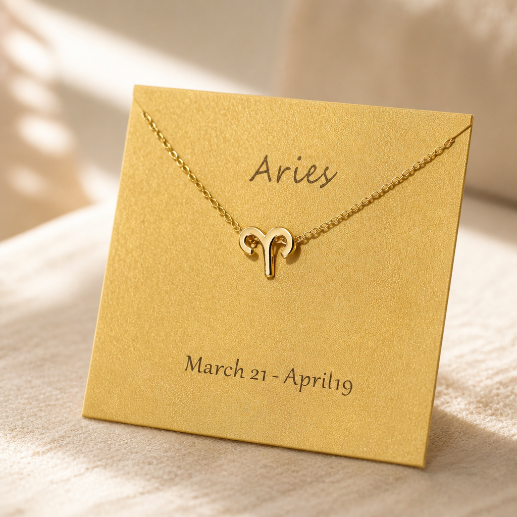 Aries Zodiac Necklace — Gold — Bronze [autogen]