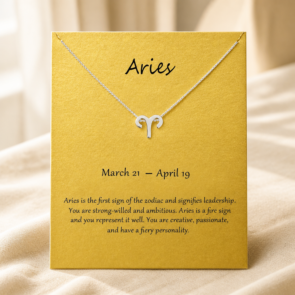 Aries Zodiac Necklace — Silver — Bronze [autogen]