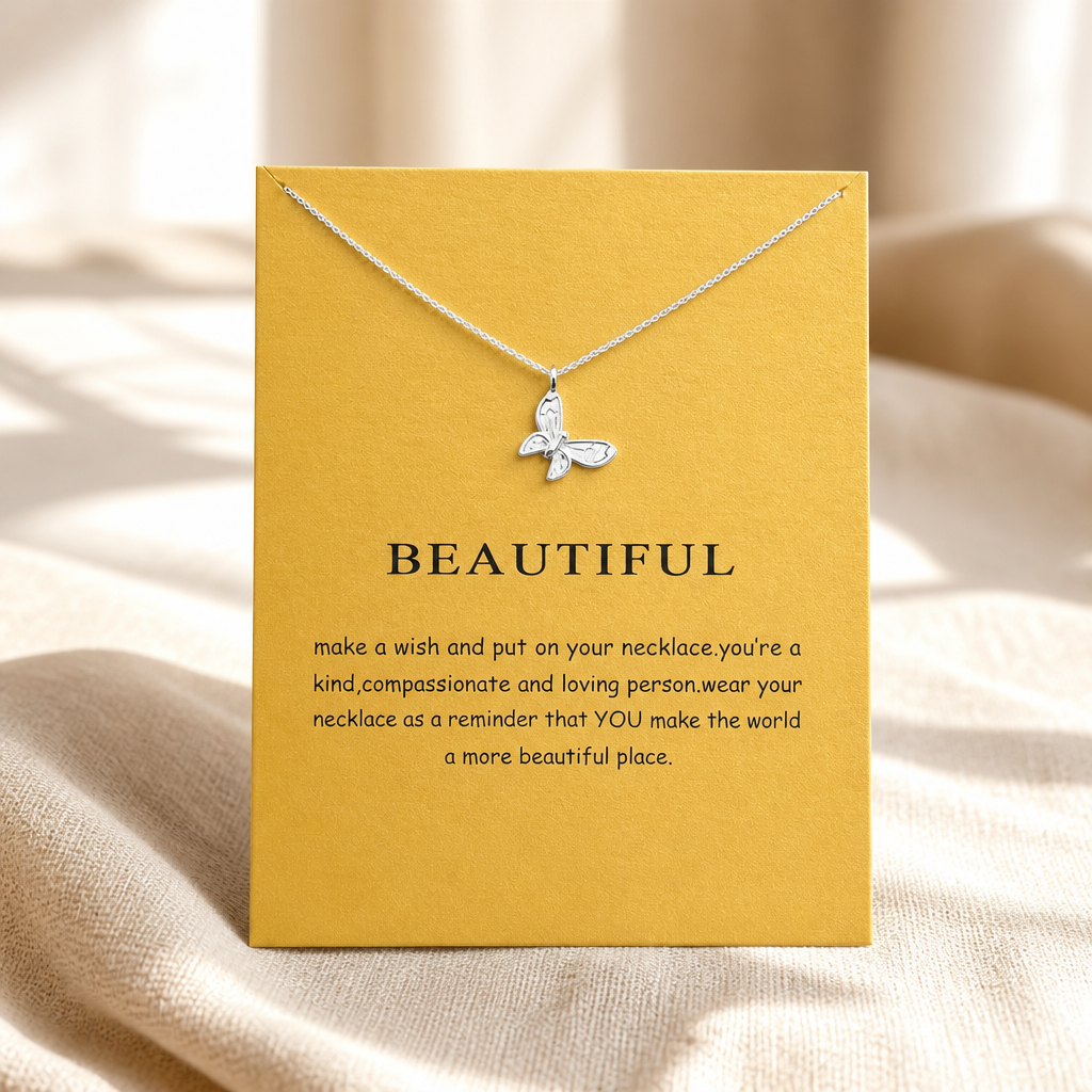 Spread Your Wings Butterfly Necklace — Silver — Bronze [autogen]