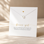 Flower Girl Pearl Necklace — Silver — White [autogen]