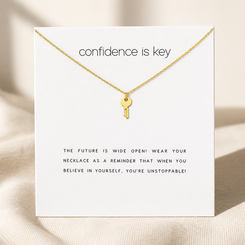 Confidence Key Necklace — Gold — White [autogen]