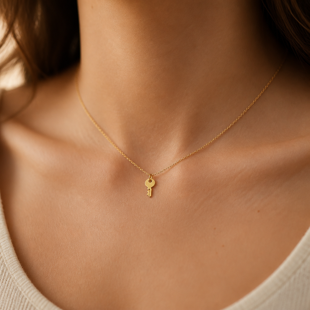 Confidence Key Necklace — on figure scale [autogen-pdp]