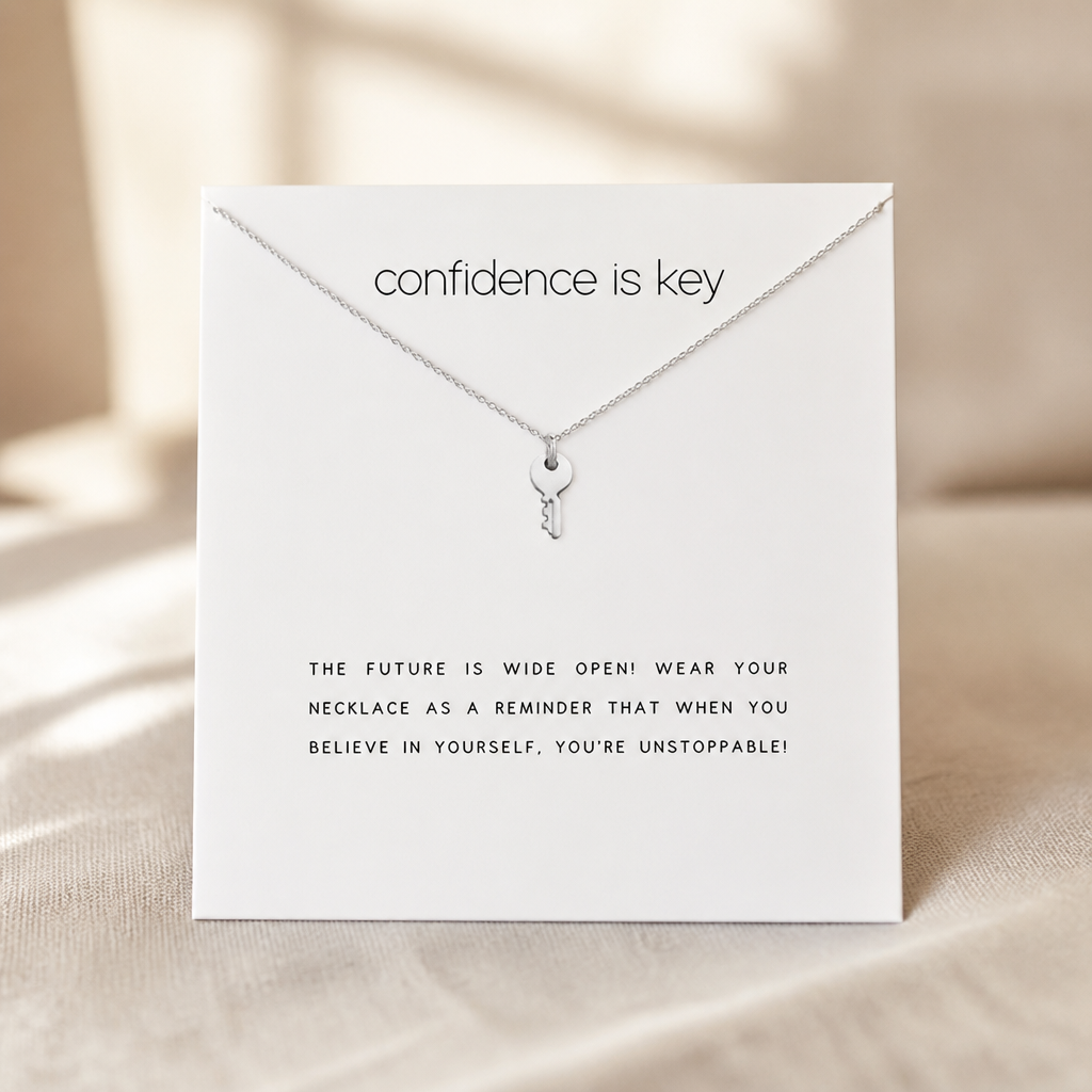 Confidence Key Necklace — Silver — White [autogen]