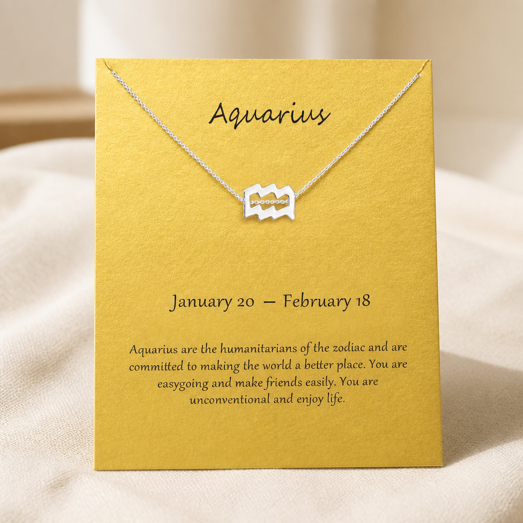 Aquarius Zodiac Necklace — Silver — Bronze [autogen]