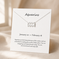 Aquarius Zodiac Necklace — Silver — White [autogen]