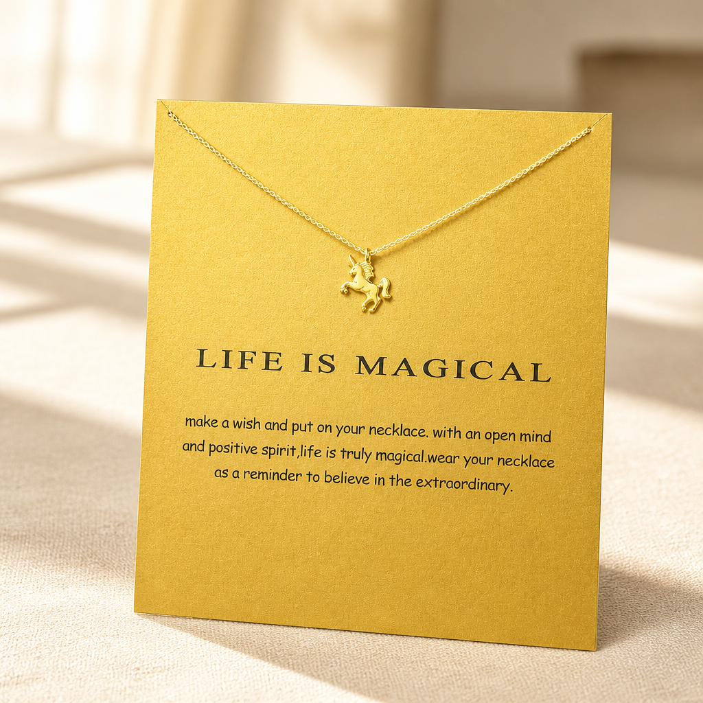Stay Magical Unicorn Necklace — Gold — Bronze [autogen]