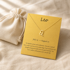 Leo Zodiac Necklace — editorial flatlay [autogen-pdp]