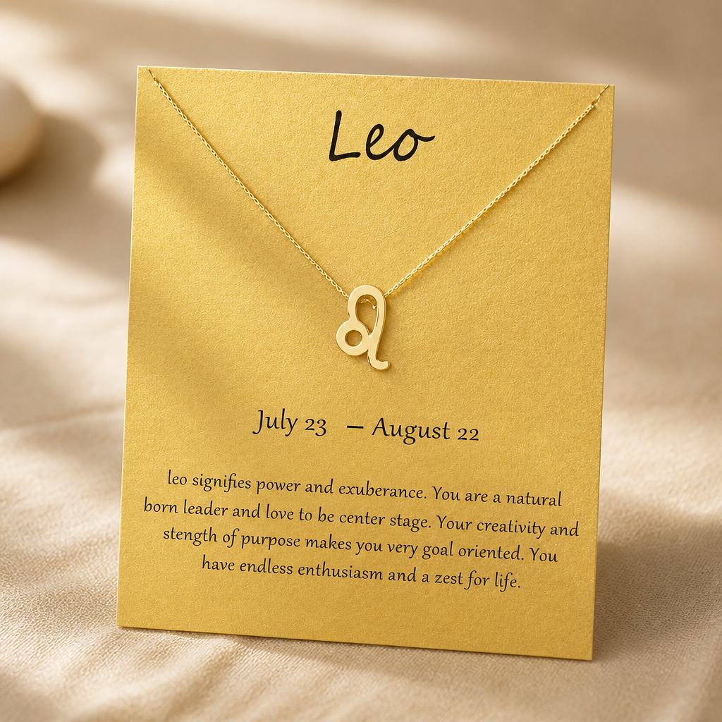 Leo Zodiac Necklace — Gold — Bronze [autogen]