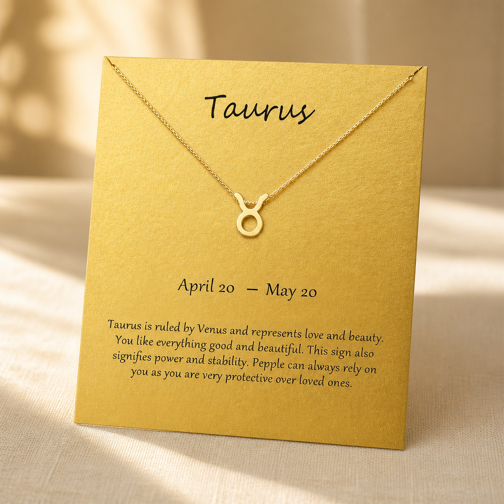 Taurus Zodiac Necklace — Gold — Bronze [autogen]