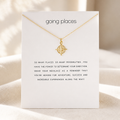 North Star Compass Necklace — Gold — White [autogen]