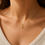 North Star Compass Necklace — on figure scale [autogen-pdp]