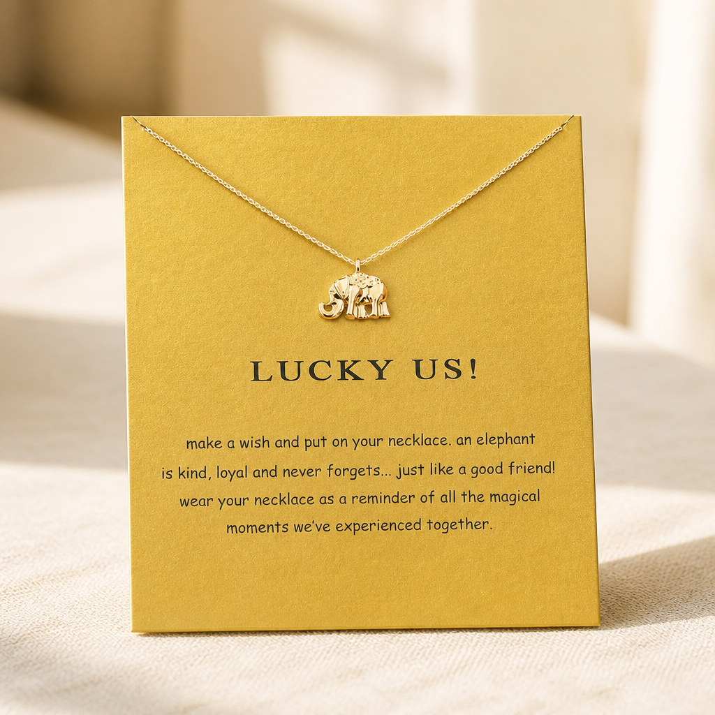 Lucky Us Elephant Necklace — Gold — Bronze [autogen]