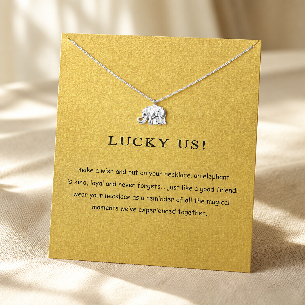 Lucky Us Elephant Necklace — Silver — Bronze [autogen]