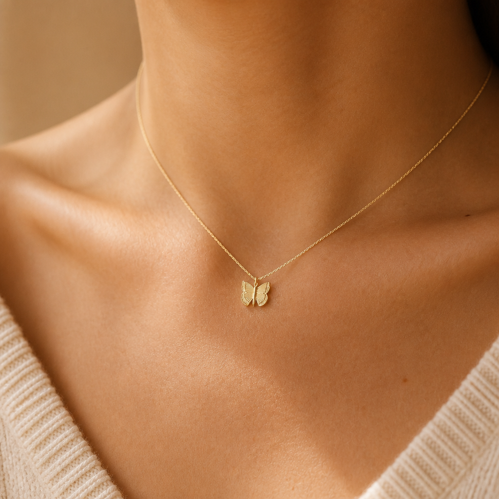 Free Spirit Butterfly Necklace — on figure scale [autogen-pdp]