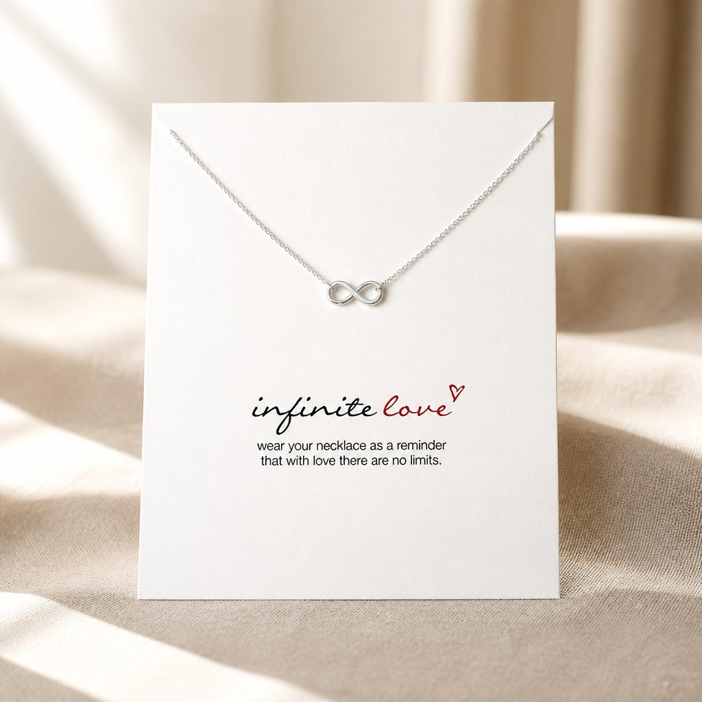 Forever Infinity Necklace — Silver — White [autogen]