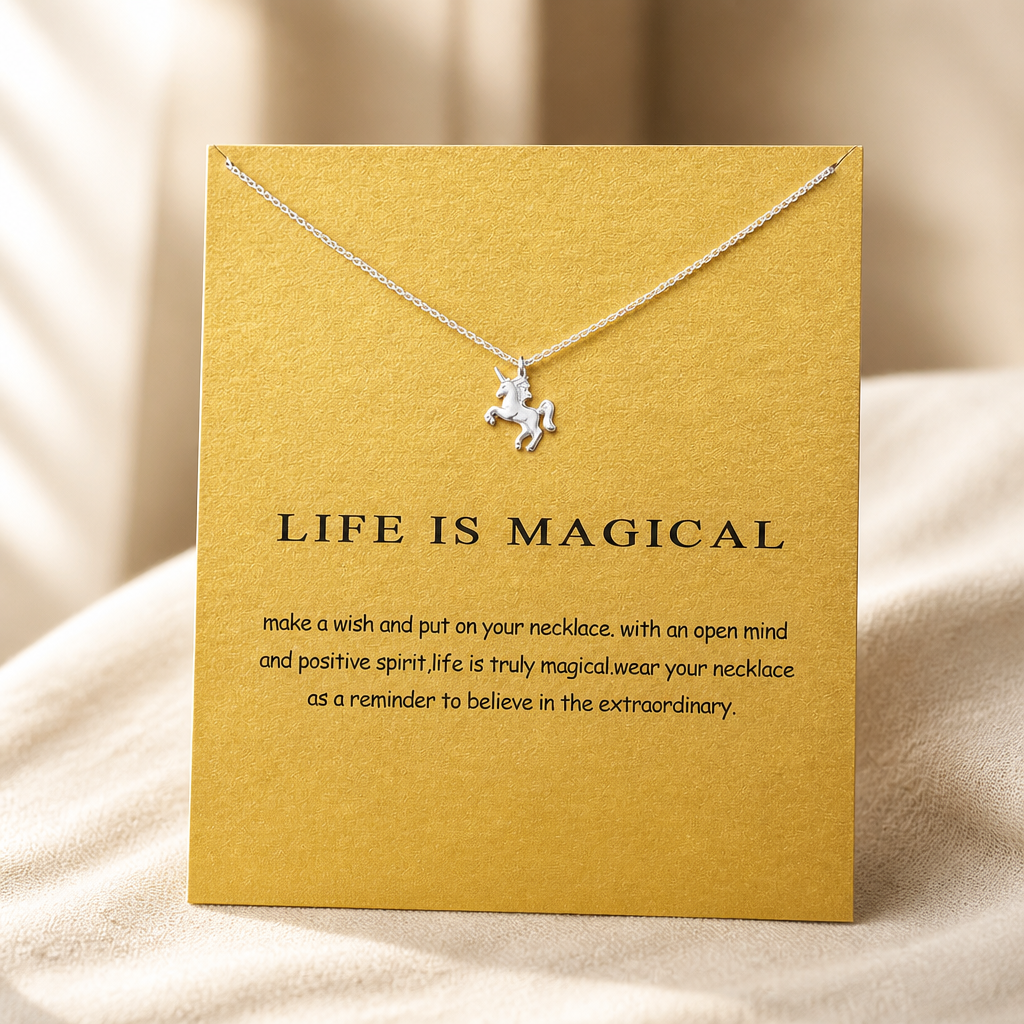 Life Is Magical Unicorn Necklace — Gold — Bronze [autogen]