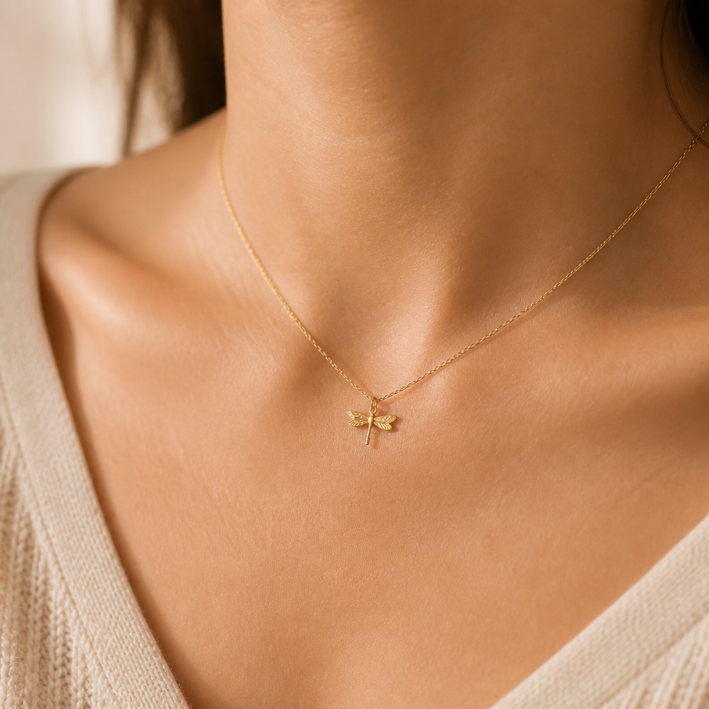 Friends Forever Dragonfly Necklace — on figure scale [autogen-pdp]