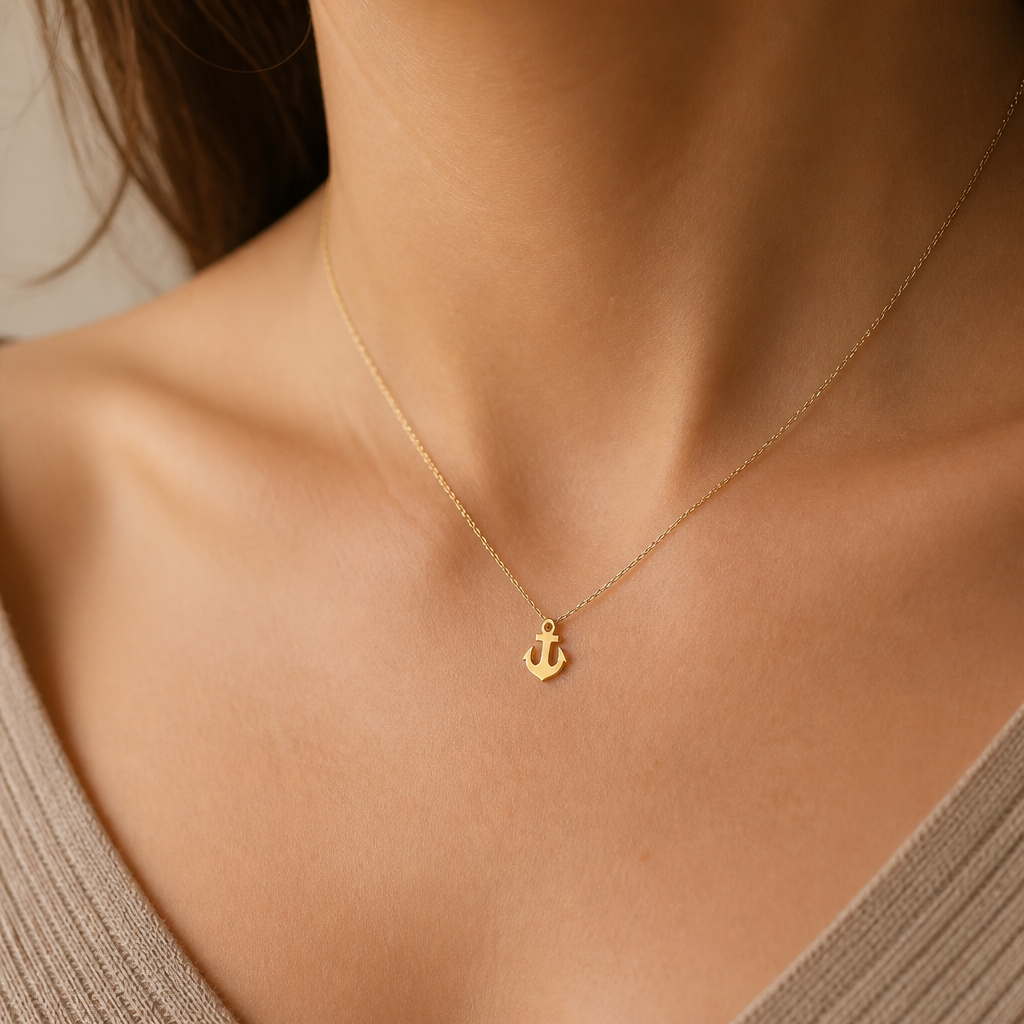 Steady Friend Anchor Necklace — on figure scale [autogen-pdp]