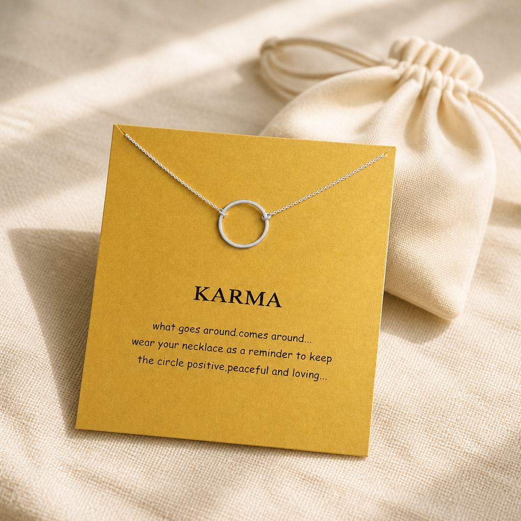 Full Circle Karma Necklace — editorial flatlay [autogen-pdp]
