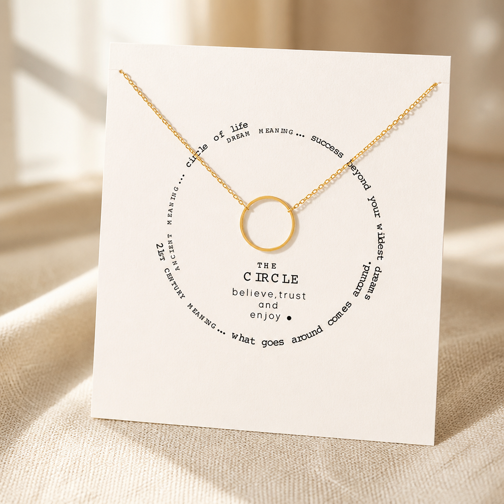 Full Circle Karma Necklace — Gold — White [autogen]