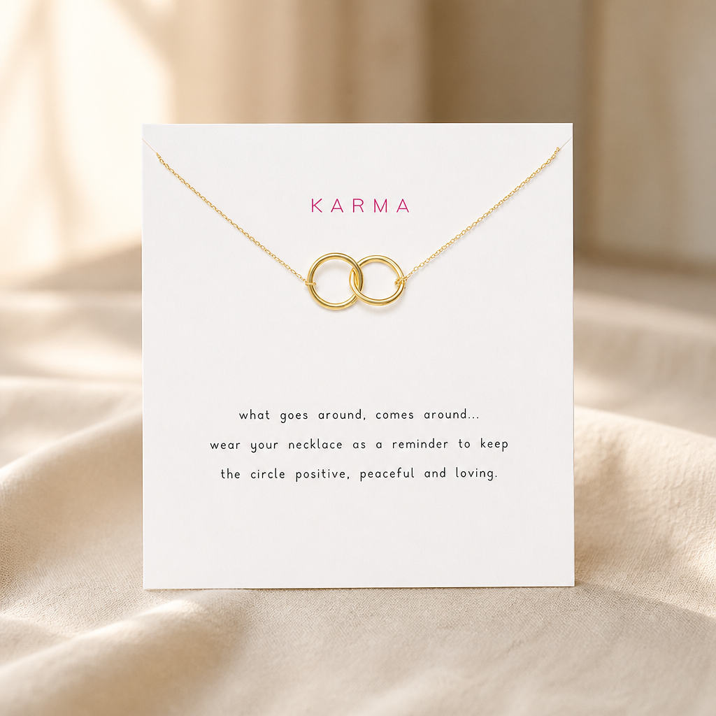 Karma Circles Necklace — Gold — White [autogen]