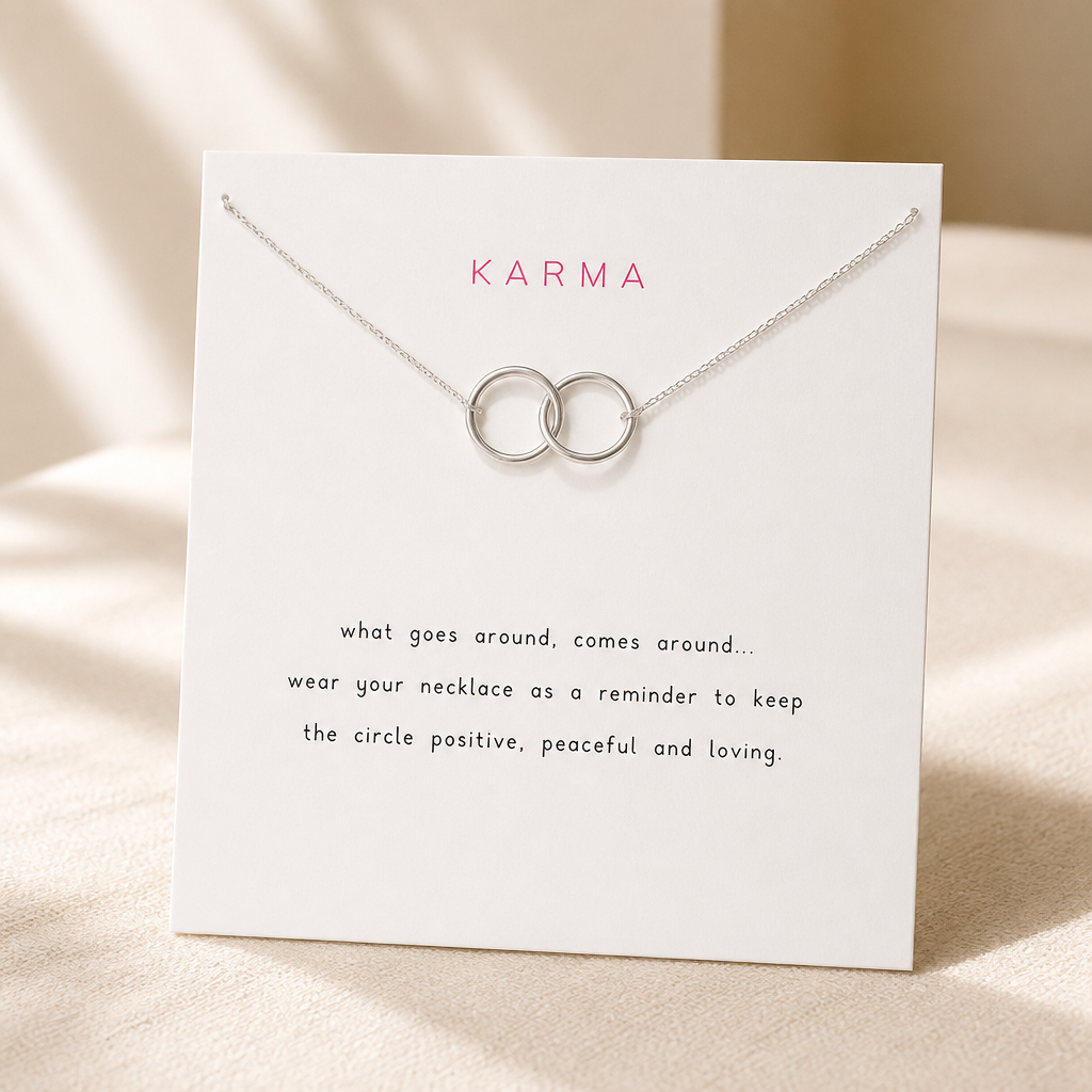 Karma Circles Necklace — Silver — White [autogen]