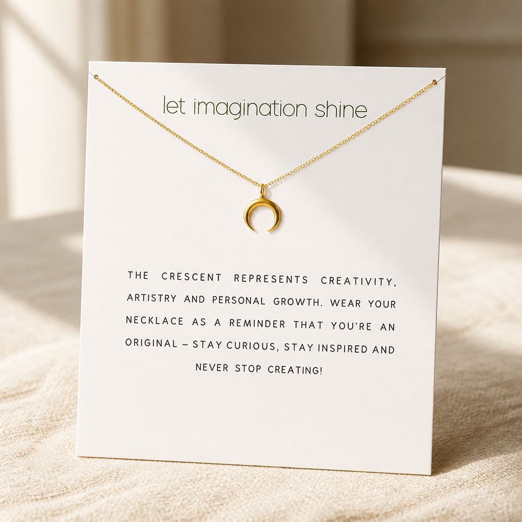 Dream On Moon Necklace — Gold — White [autogen]