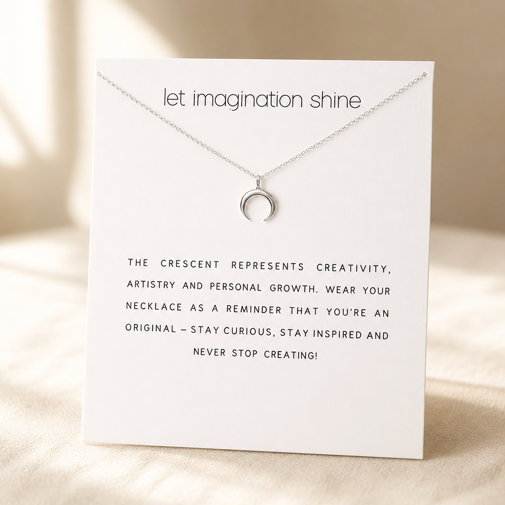 Dream On Moon Necklace — Silver — White [autogen]