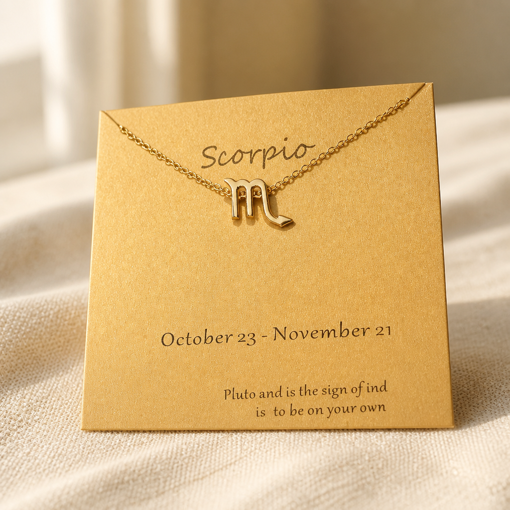 Scorpio Zodiac Necklace — Gold — Bronze [autogen]