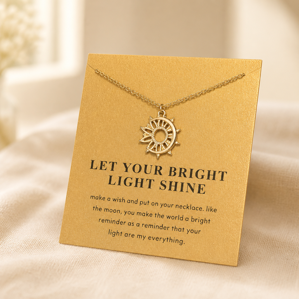 We Found Each Other Sun & Moon Necklace — Gold — Bronze [autogen]