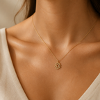 We Found Each Other Sun & Moon Necklace — on figure scale [autogen-pdp]