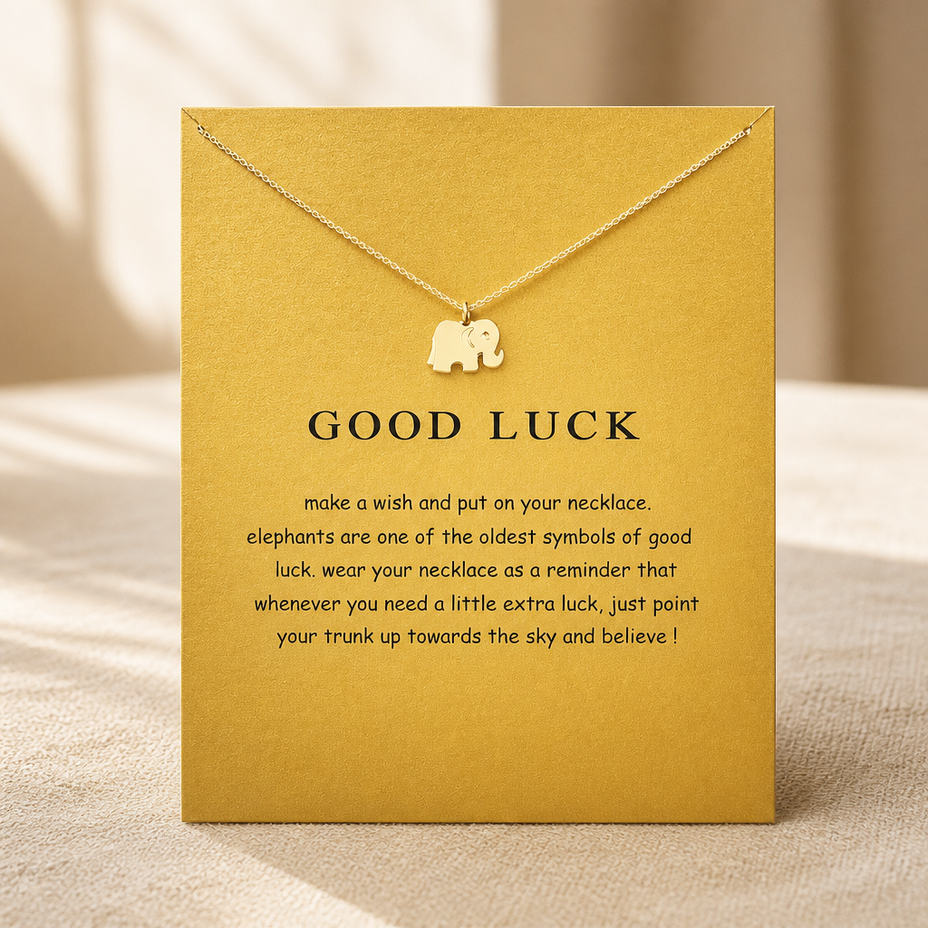 Good Luck Elephant Necklace — Gold — Bronze [autogen]