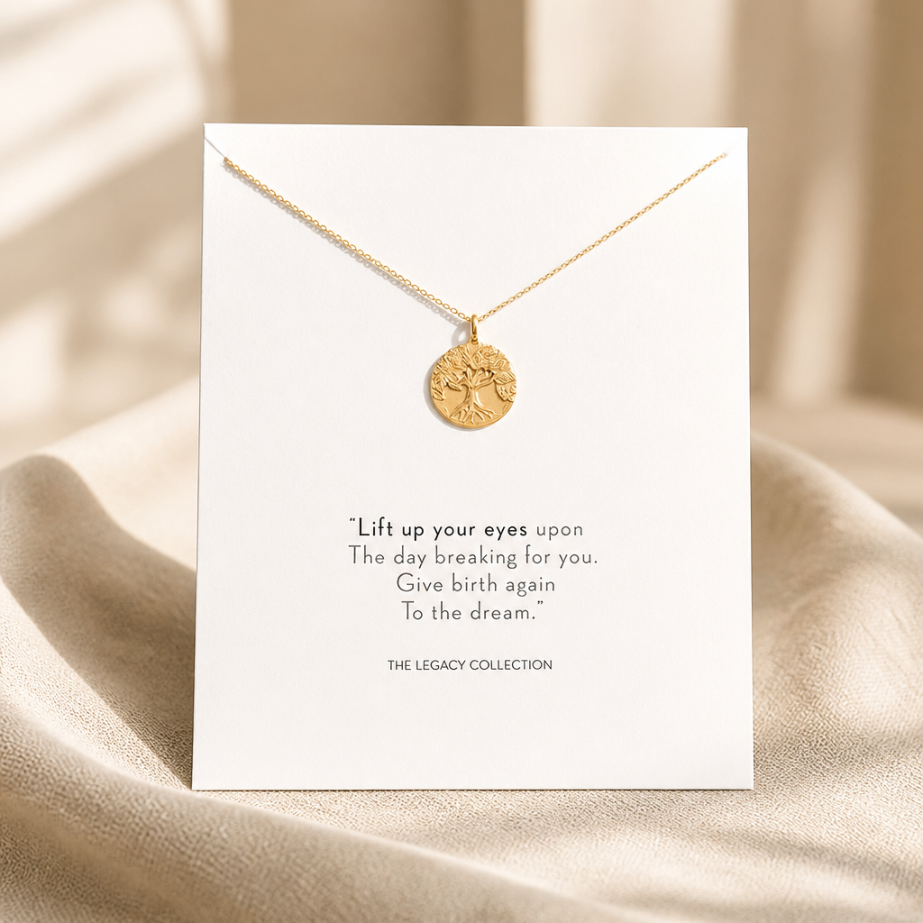 Legacy Tree Medallion Necklace — Gold — White [autogen]