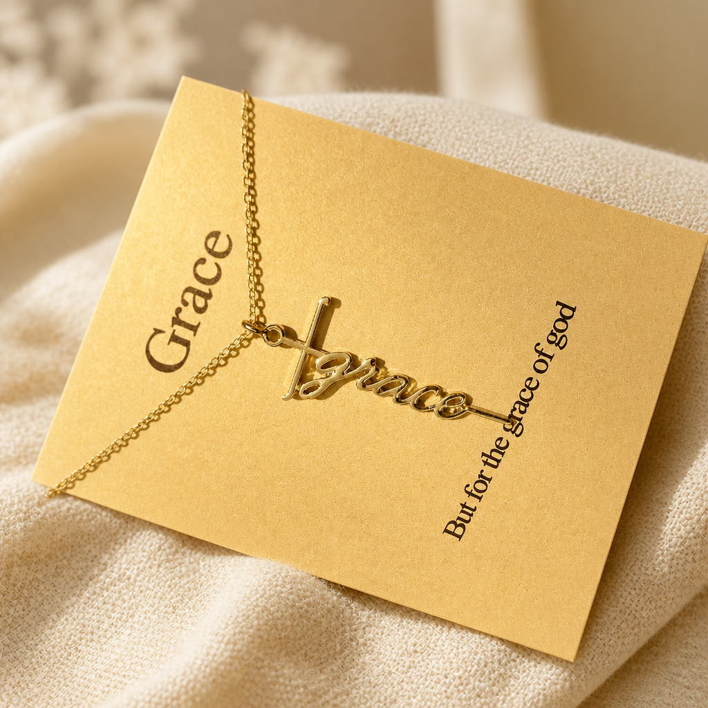 Full of Grace Cross Necklace — Gold — Bronze [autogen]