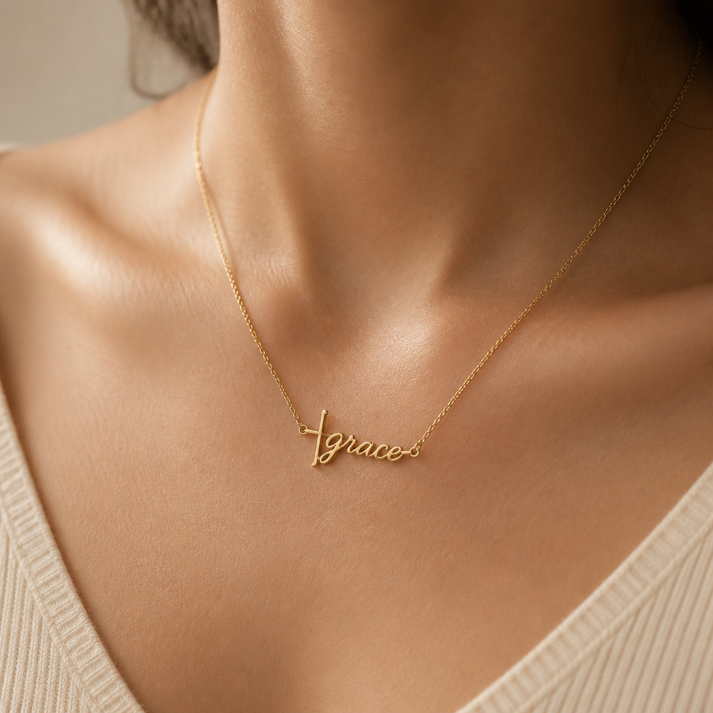 Full of Grace Cross Necklace — on figure scale [autogen-pdp]
