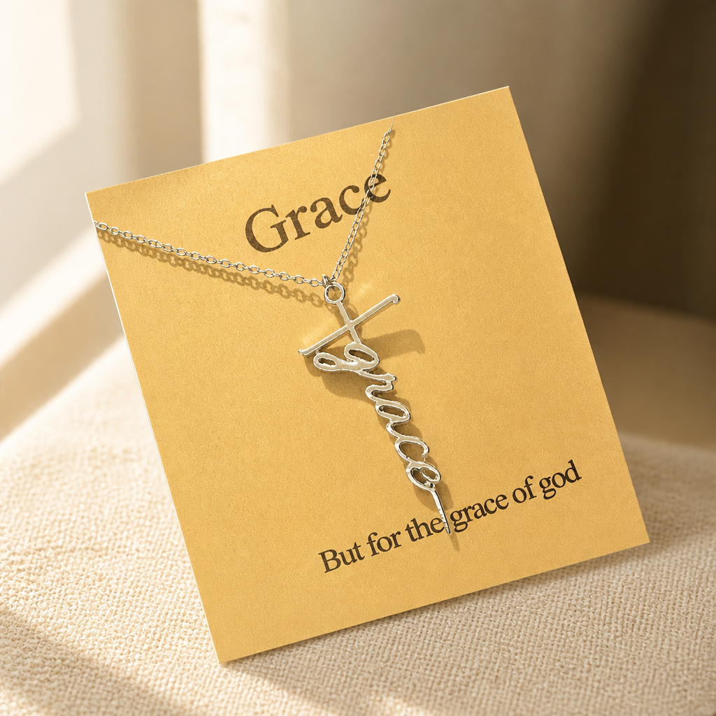 Full of Grace Cross Necklace — Silver — Bronze [autogen]