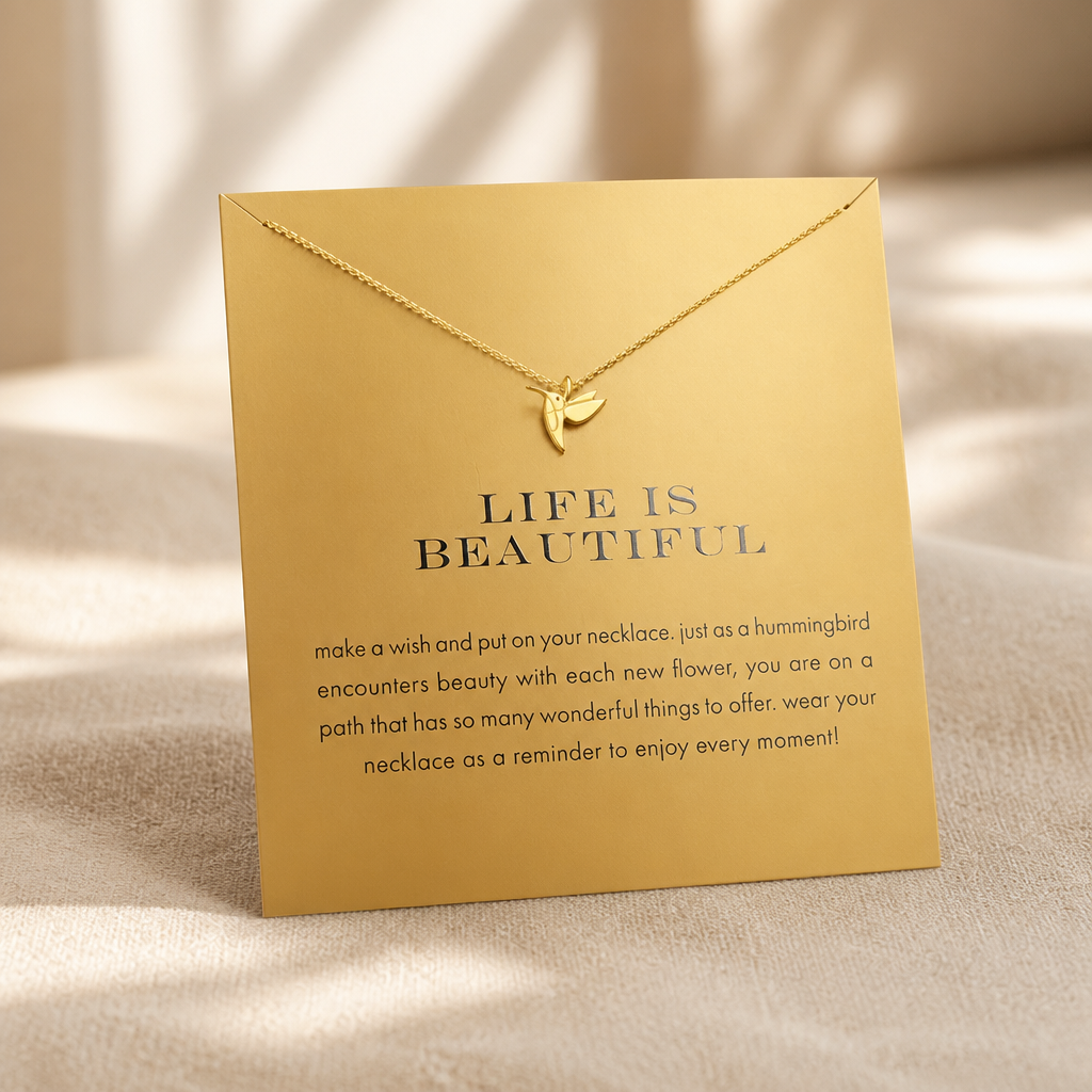 Joy in Motion Hummingbird Necklace — Gold — Bronze [autogen]