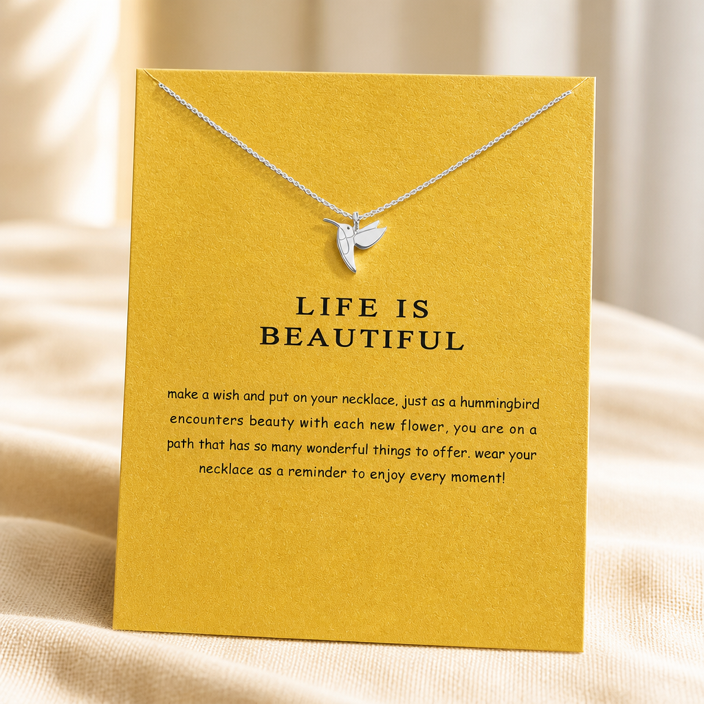 Joy in Motion Hummingbird Necklace — Silver — Bronze [autogen]