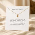 Light as a Feather Necklace — Gold — White [autogen]