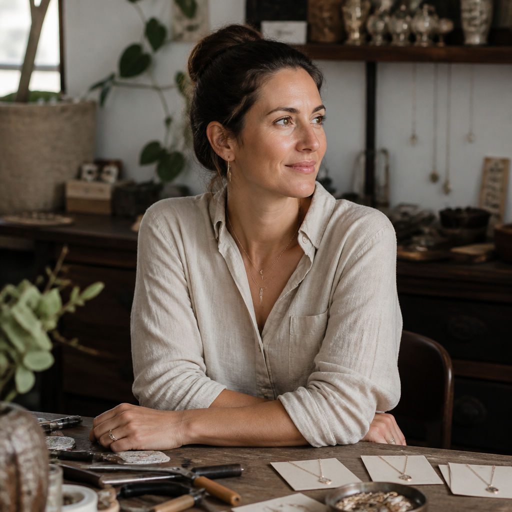 Nora Posner — founder, in the Hudson NY studio