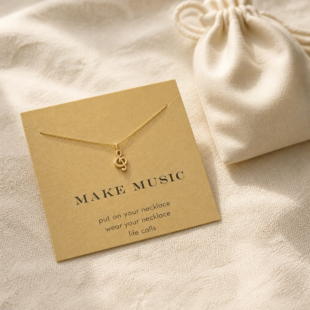 Make Music Note Necklace — editorial flatlay [autogen-pdp]
