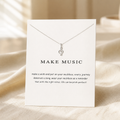 Find Your Rhythm Music Note Necklace — Silver — White [autogen]