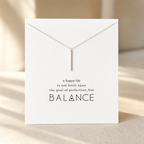 Find Balance Bar Necklace — Silver — White [autogen]