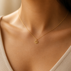 Quiet Bloom Lotus Necklace — on figure scale [autogen-pdp]