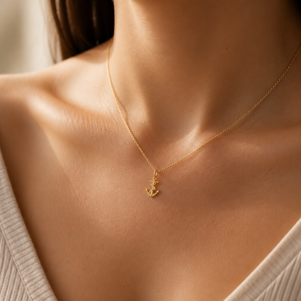 Anchor Yourself Necklace — on figure scale [autogen-pdp]