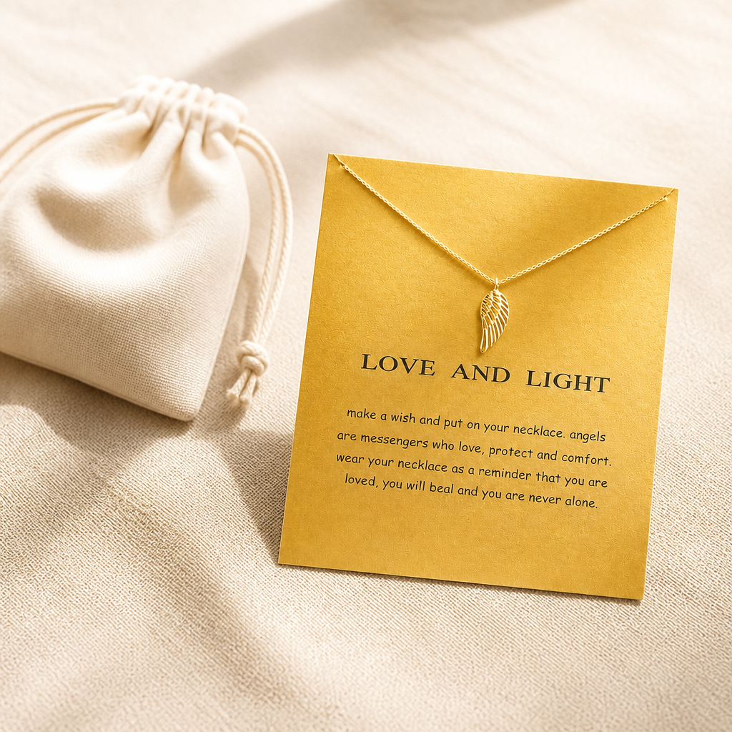 Love & Light Angel Wing Necklace — editorial flatlay [autogen-pdp]