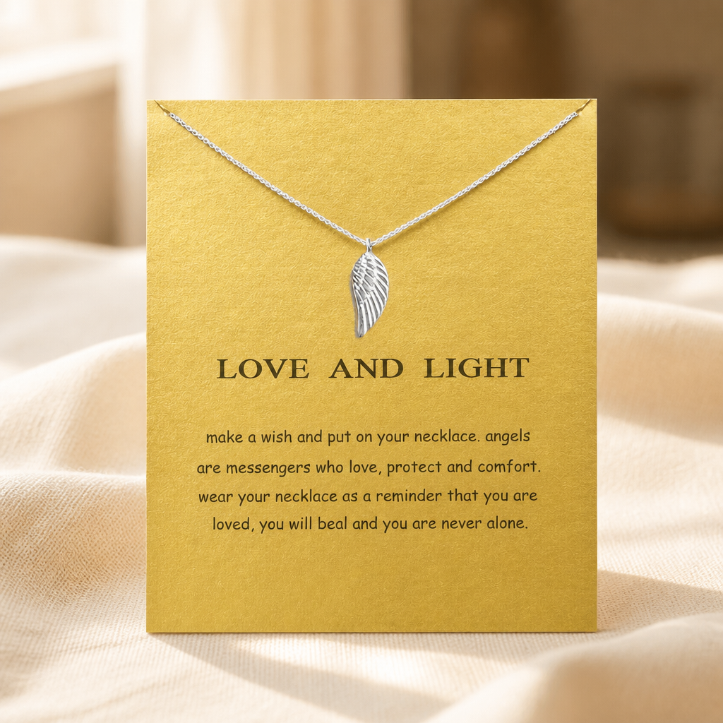 Love & Light Angel Wing Necklace — Silver — Bronze [autogen]