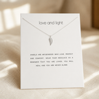 Love & Light Angel Wing Necklace — Silver — White [autogen]